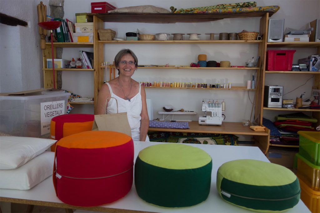 Housse de protection pour coussin zafu avec poign&eacute;e