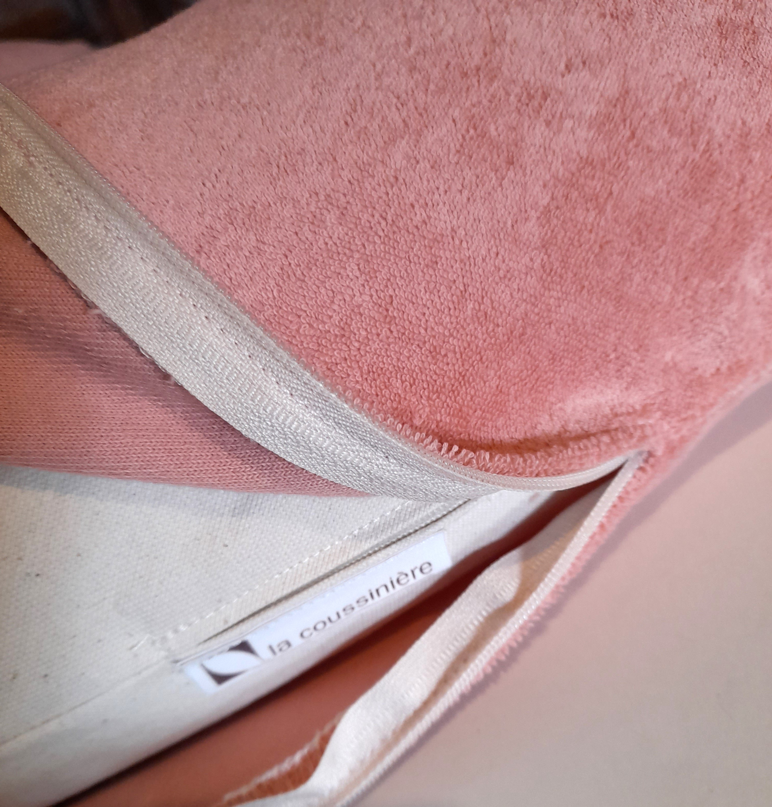 Taie rose pour coussin de maternit&eacute; en coton bio 